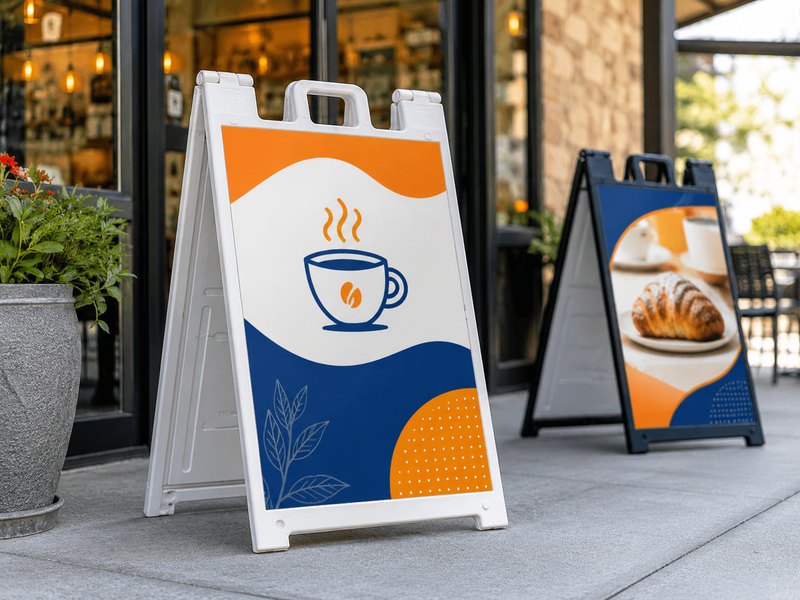 Custom sidewalk A-frame sign