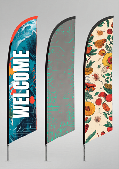 Custom printed feather banners