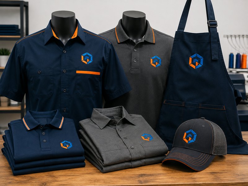 Custom branded work uniform and apparel