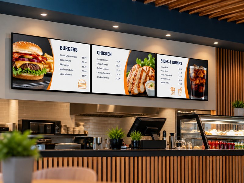 Digital TV menu board design